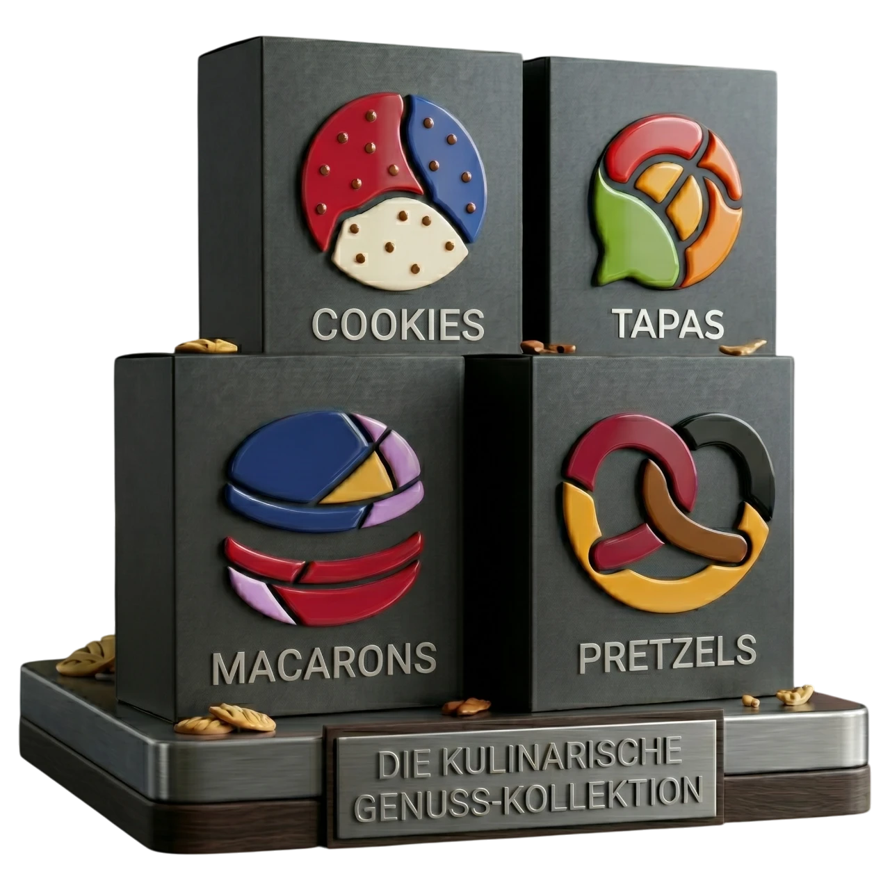 Sprach-Bundle: COOKIES, TAPAS, MACARONS, PRETZELS