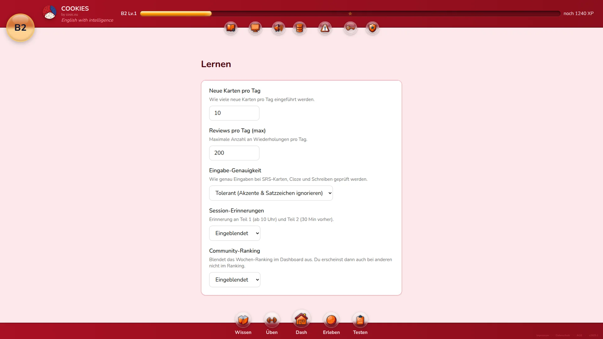 COOKIES – Uebungen und Lernmodi
