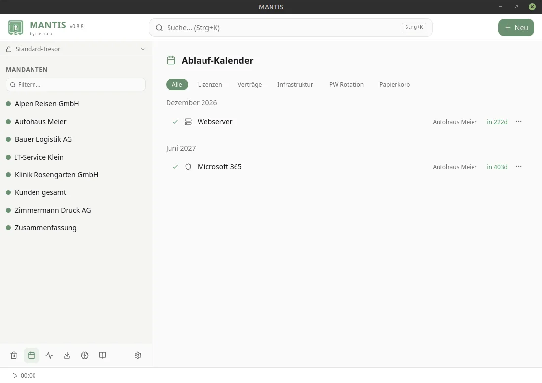 Ablauf-Kalender – Lizenzen, Vertraege & Infrastruktur mit Countdown