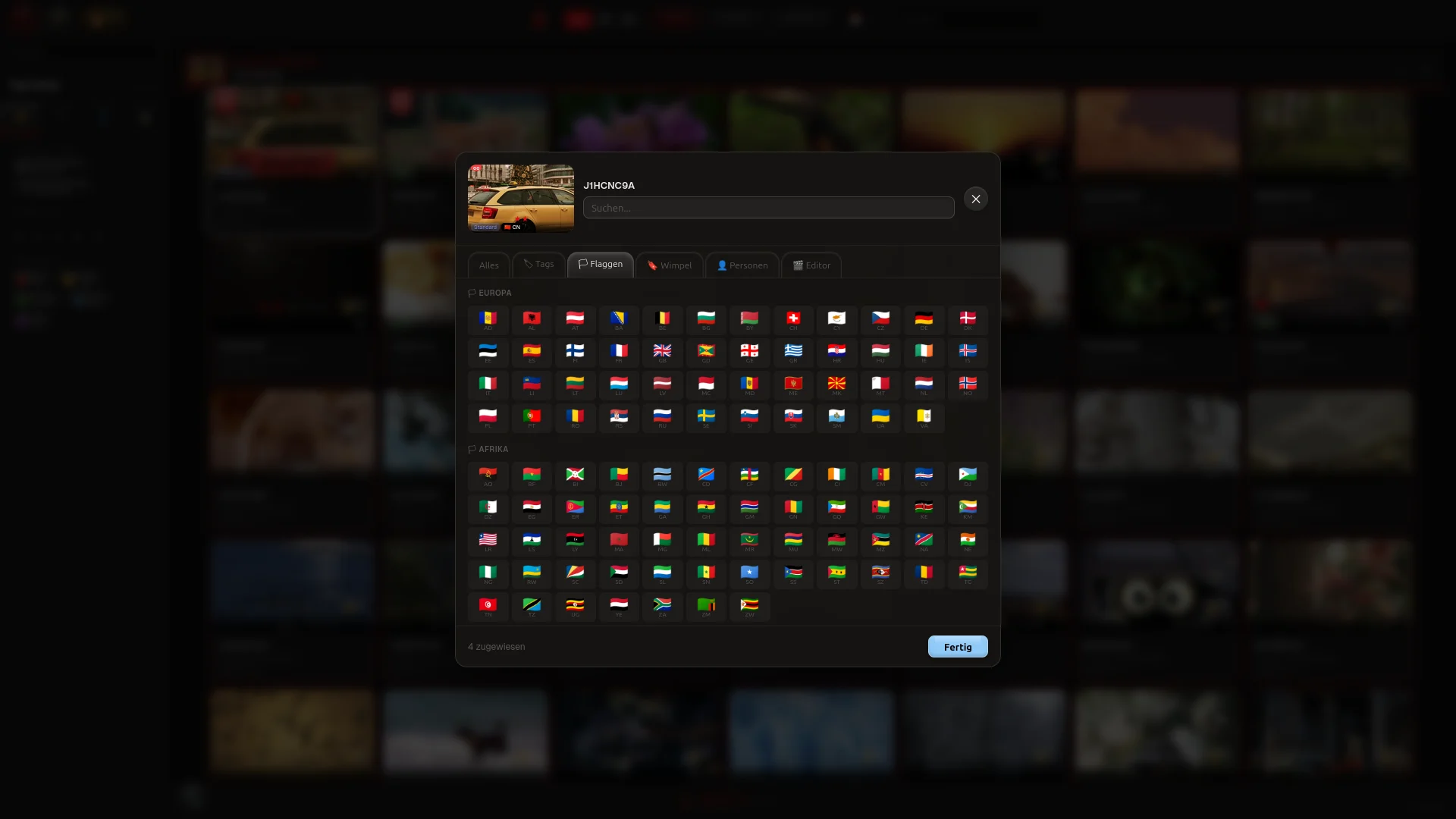 Tagging – Flaggen, Wimpel, Personen & Tag-Editor